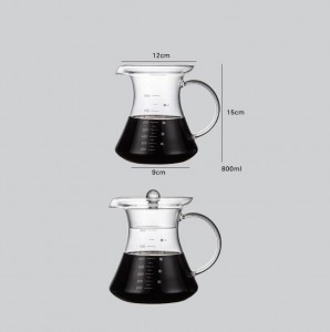 Custom Handmade Cafe Filter Pour Over Coffee Pot Jug Pourover Drip Glass Coffee Pot