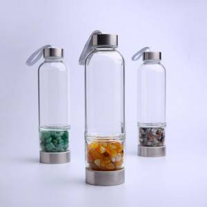 natural gemstone drink healing quartz stones infused elixir glass crystal water bottle