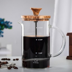 Food grade customizable Amazon Wholesales BPA Free Pyrex glass espresso Fashion french press coffee maker with factory prices