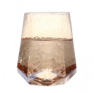 2021 new textured wine glass amber pastel color vintage retro wine glasses wedding party decorative luxury crystal wine glasses