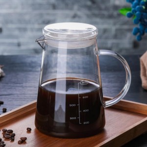 Manufacturers custom high borosilicate temperature resistant with hand glass coffee pot