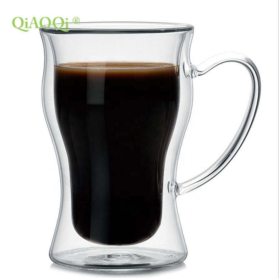 Home kitchen high borosilicate glass coffee double wall glass cup for Drinking coffee