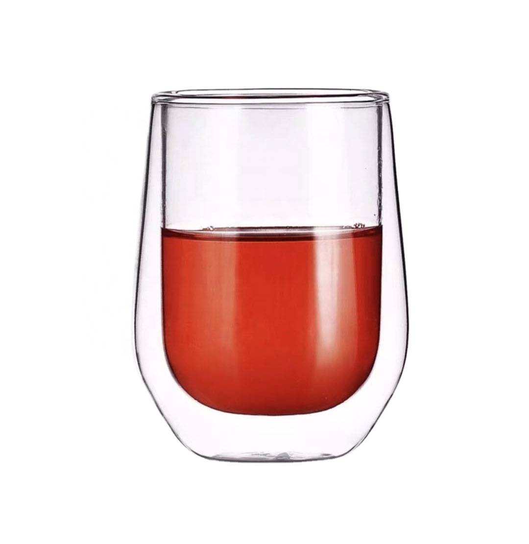 Hot sales FDA clear glass double wall glass tea coffee cup