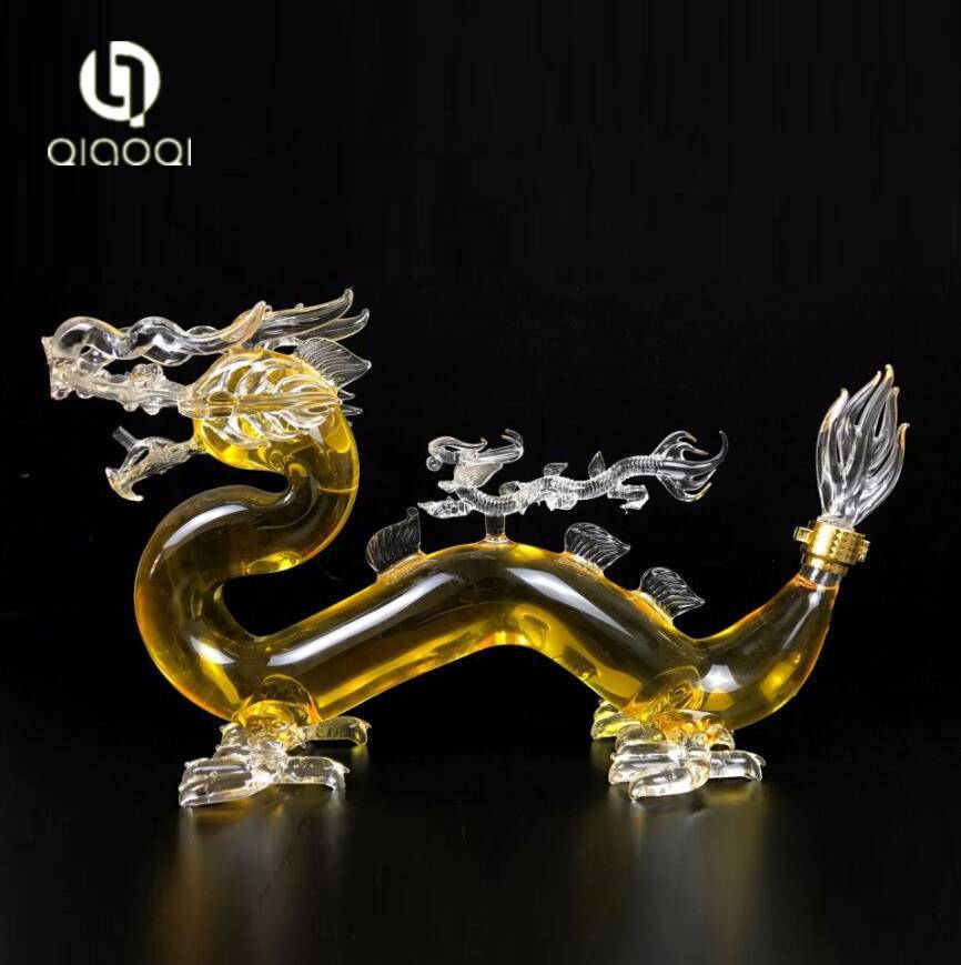 500ml 1000ml 1500ml 2500ml Handblown Graft Gift  Animal Dragon Shaped Glass Decanter Wine Bottle