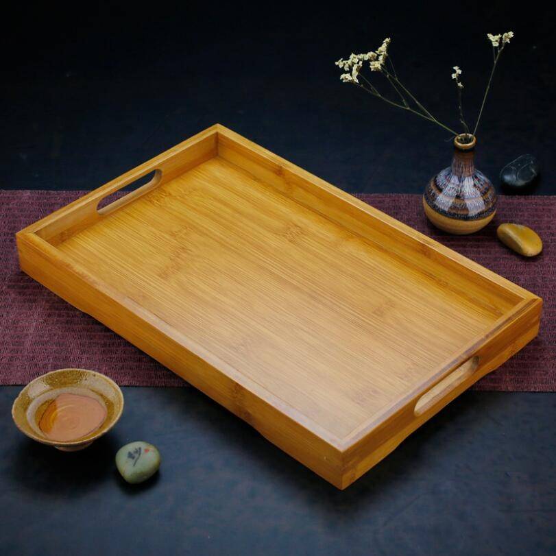 High quality glass tea cup and pot  Serving Tray Home Bamboo
