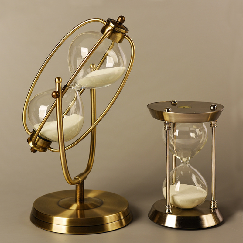 Wholesale Craft Gift Antique Metal 1 Hour  60mins Hourglass Sand Timer Sand Clock