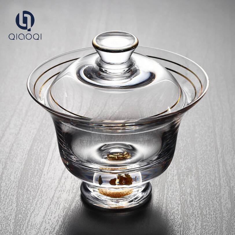 150ML Hot sales handmade  glass tea  cup with  lid set