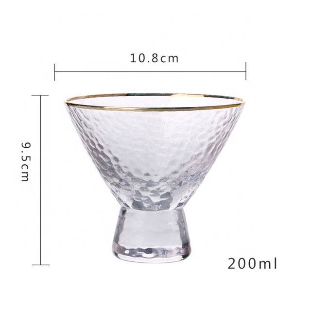 wholesale price different style elegant glass cup with gold rim