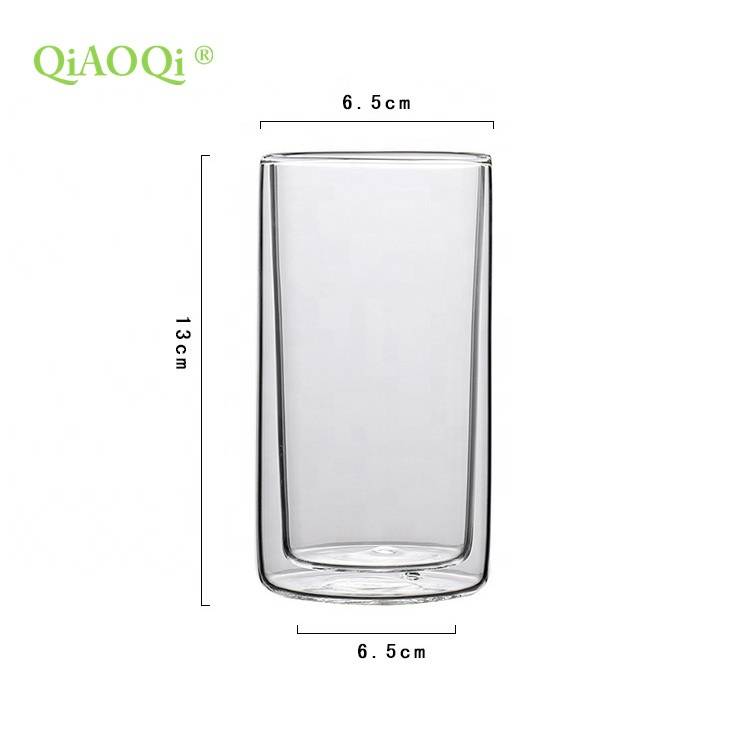 professional made high borosilicate tinted double wall heat resistant glass cup