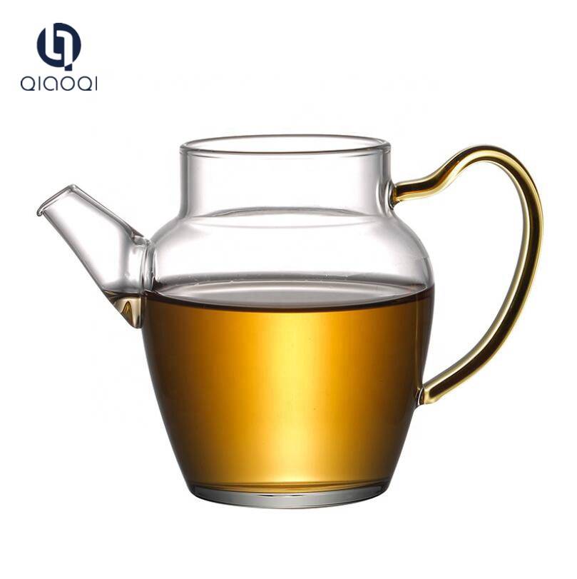 hot sales high borosilicate clear glass tea cups with handle