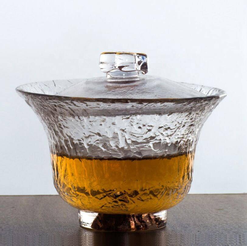 hot sales clear glass  tea bowl whit lid