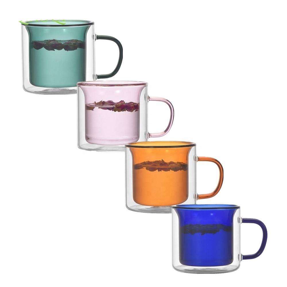 Hot sales 200ml double wall glass tea water drinks cup
