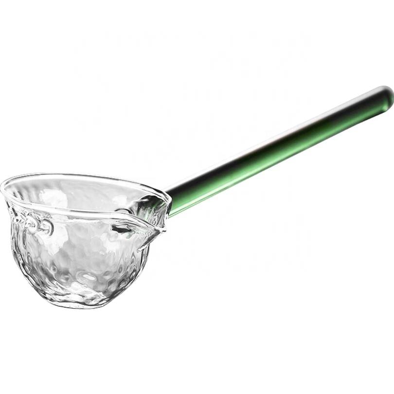 hot sales high quality glass  clear glass tea accessories Long Handle Glass Tea Spoon