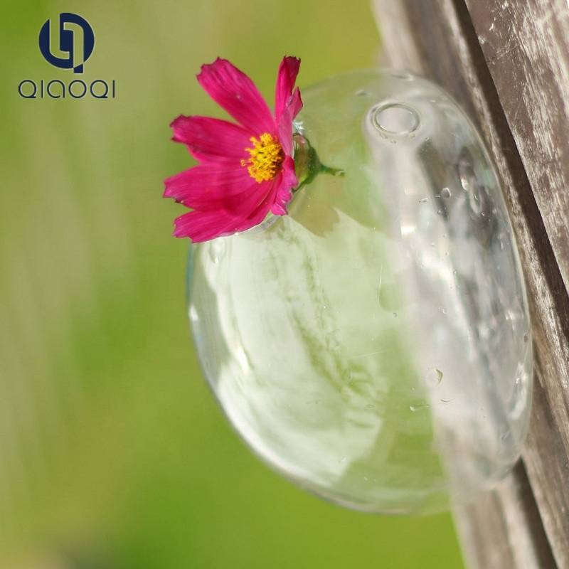 Hot Sale Clear Small Round Hanging Decoration Gift Glass Flower Vase