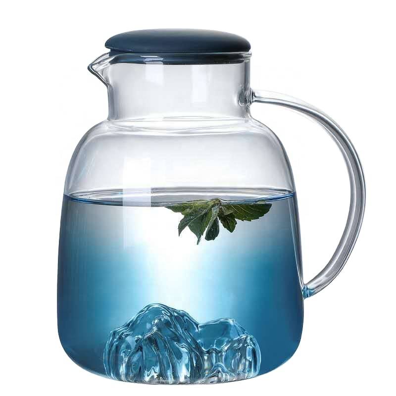 Hot sales new style high quality glass drinking cold water pot with handle