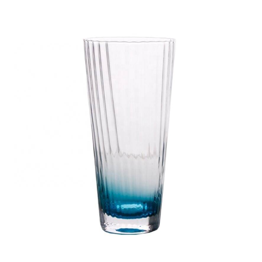 high borosilicate glass cup cheap blue drinking  water glass cup