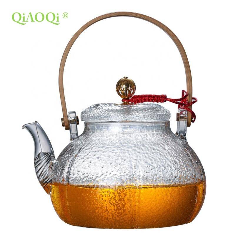 glass teapot with handle borosilicate glass teapot