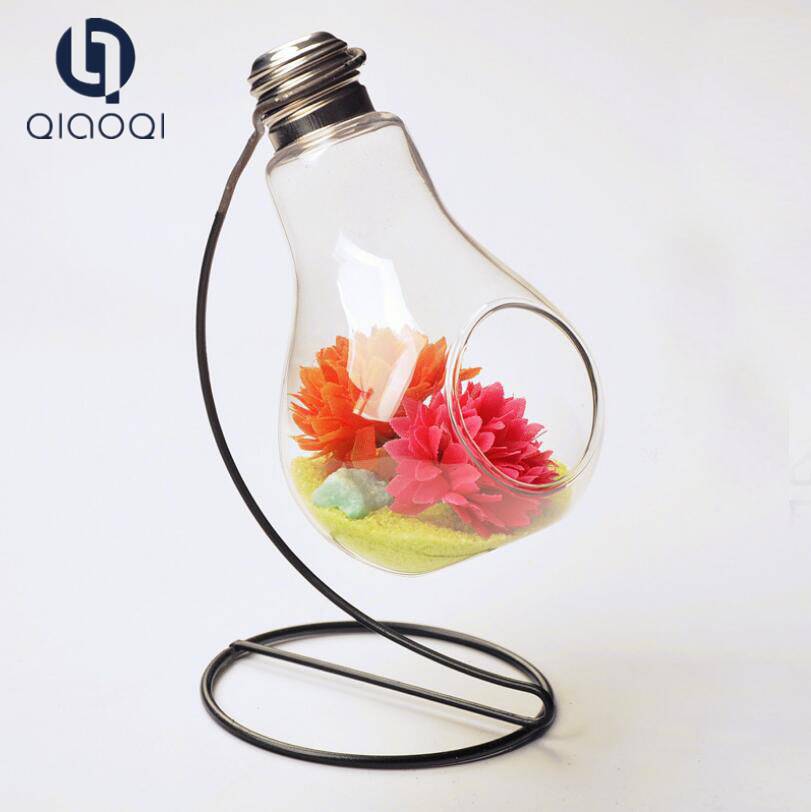 Europe type transparent bulb glass microlandschaft vase