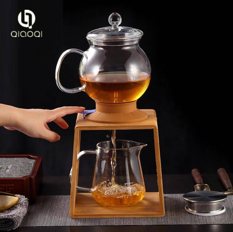 QIAOQI Glass Water Tower Pot Glass tea maker set