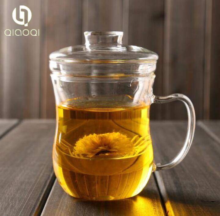 Bottom Price Various Market glass flower tea cup 350ml