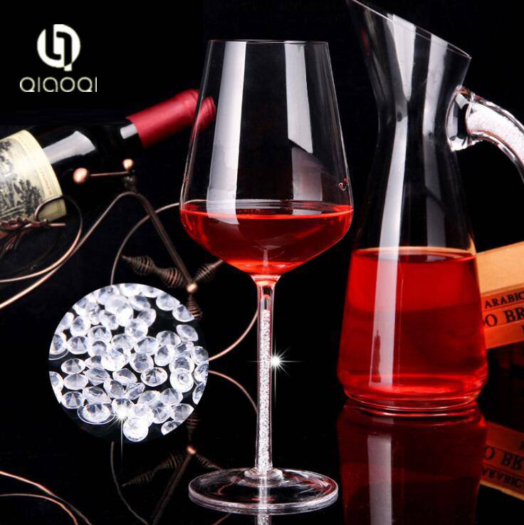 2018 New Design Custom Wine Glasses Goblet Glass Of Red Wine Cup with Diamond Stem