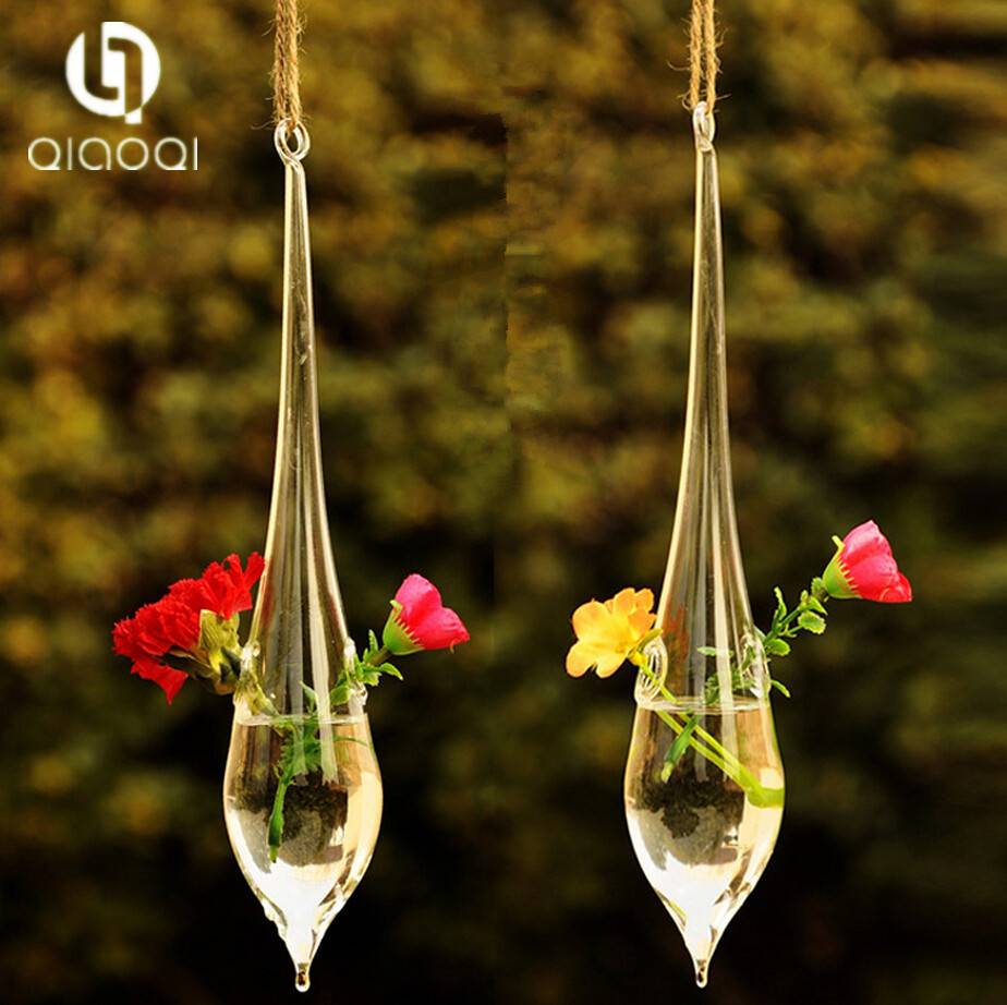 hanging teardrop shaped glass vase/Hydroponics vase