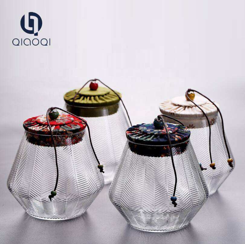 Food Container Borosilicate Glass Jar With Flat Glass Lid