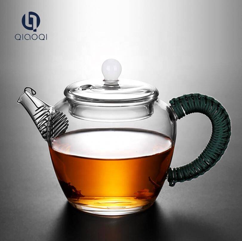 QIAOQI Borosilicate Handmade Small Glass Teapot 250ml