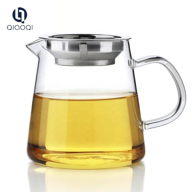 Large Glass Mug with Stainless Steel Filter