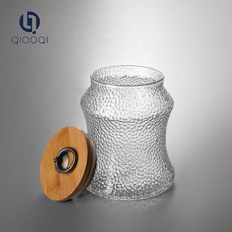500ml Food Grade Airtight Glass Jar Tea Drinking Jar With Wooden Lid