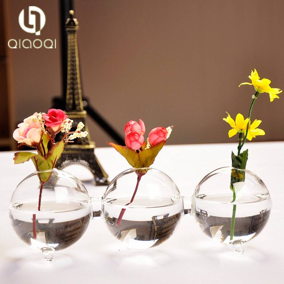 China Good Supplier Logo Printed small colored flower shape glass vase