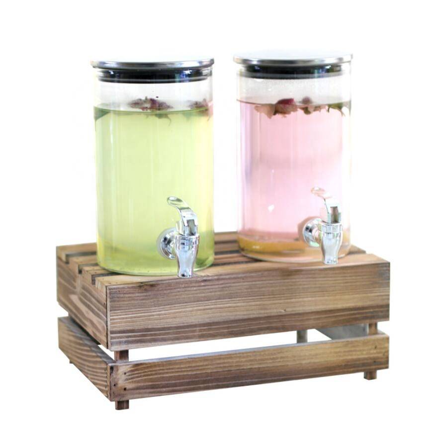 Glass juice jar with faucet shelf beverage barrel Mason bottle enzyme barrel self-brewed wine sealed tank