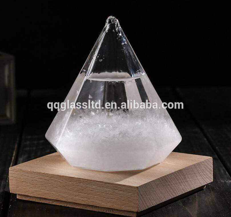 High Borosilicate Desktop Decoration Craft Gift Diamond Shape Glass Weather Forecast Predictor  Barometer Storm Bottle