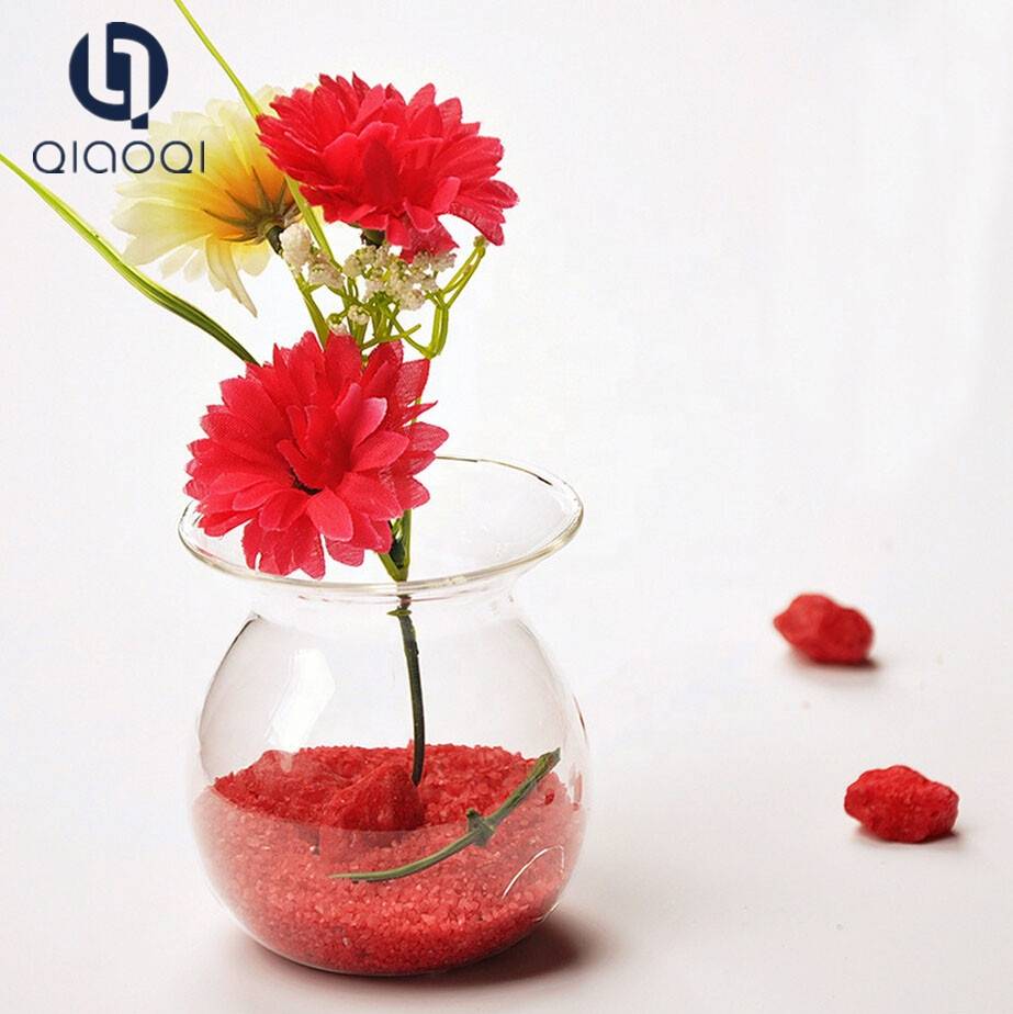 Wholesale Cheap Clear Small Hand Blow Glass Flower Vase