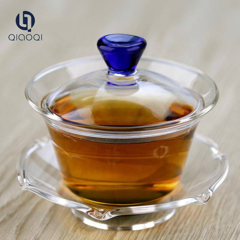 Hot sales  glass tea  cup with  saucer and lid