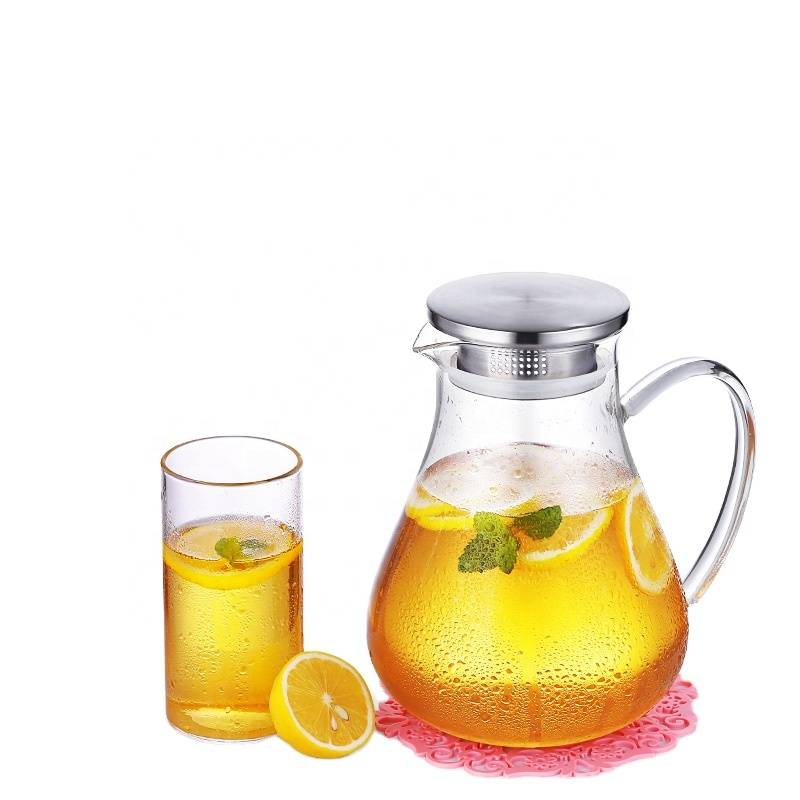 Hot sale glass drinking water pot clear glass cooking pot with handle