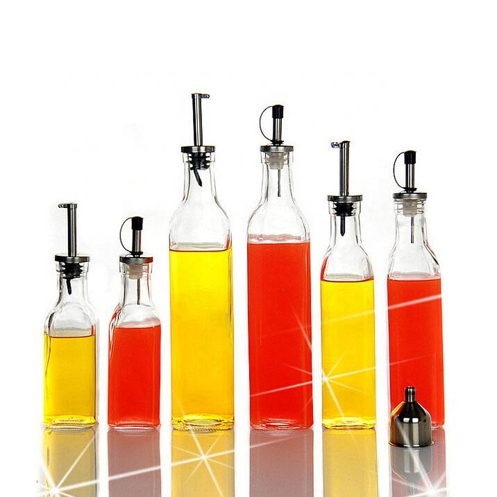 Wholesale 150ml 250ml 500ml kitchen cooking olive oil glass bottle with metal nozzle