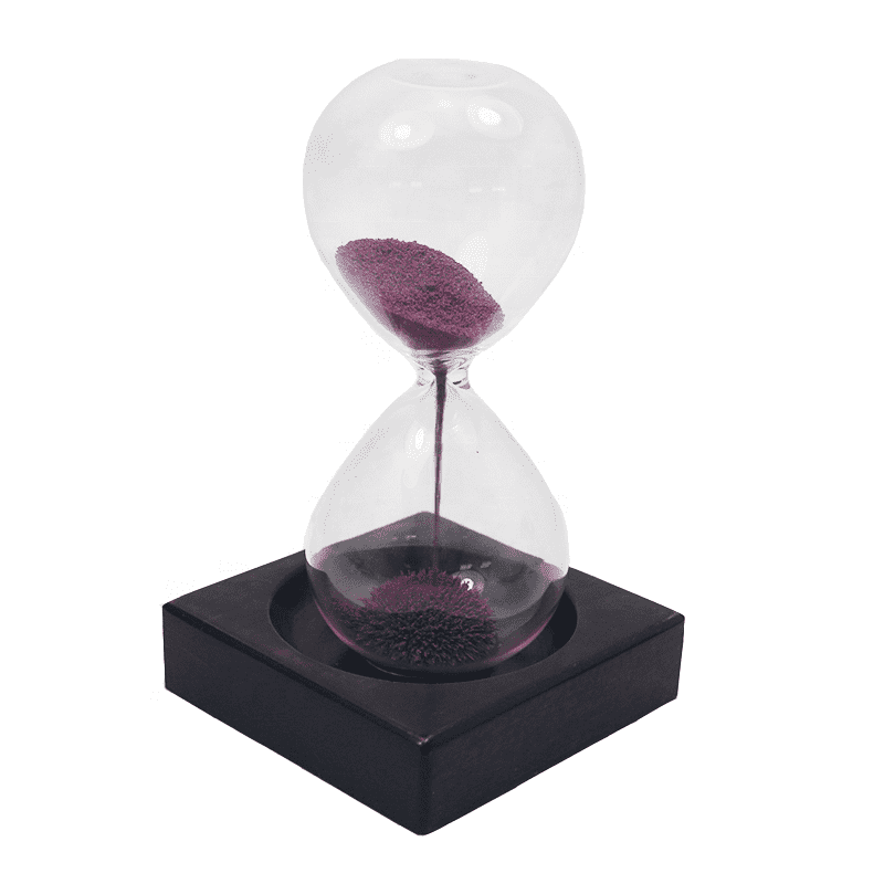 Factory wholesale creative design sand clock hand blown magnetic sand timer with custom sand color