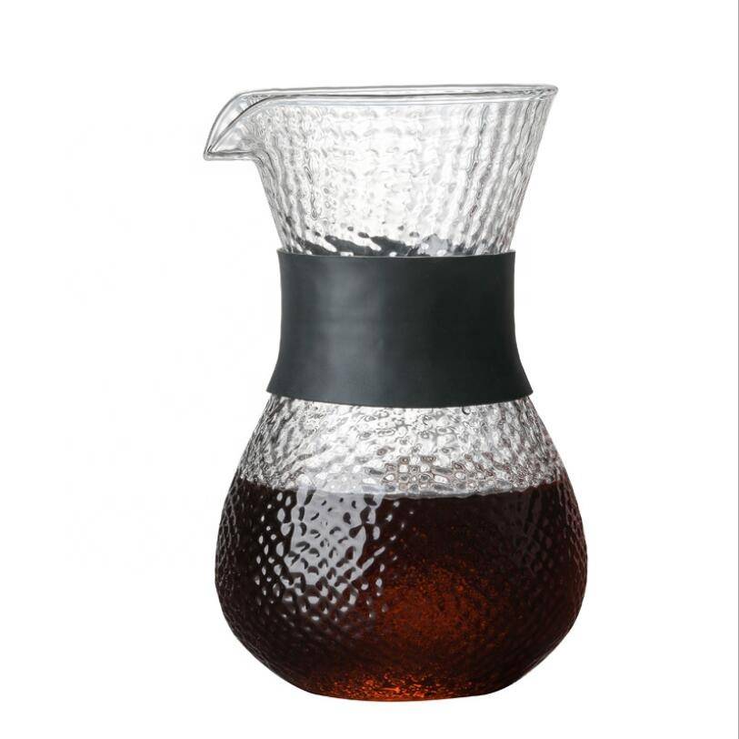 400ml Heat Resistant Borosilicate Glass Coffee Maker Pour Over Glass Coffee Pot With Silicone Sleeve