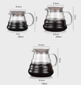 Borosilicate Glass Cold Brew Coffee Maker Pot Bottle With Stainless Steel Coffee Tea Strainer