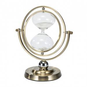 Amazon Hot Sale Rotating 15/30 Minutes Hourglass,Metal Hour Glass Sand Timer for Vintage Home Decor Wedding Gift