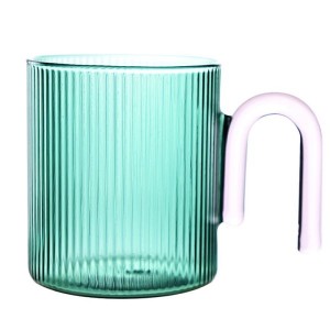 Contrast color simple vertical grain heat-resistant glass u-shaped color handle