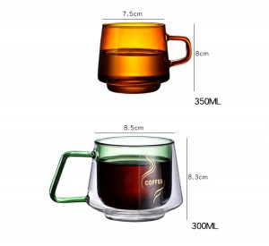 wholesale frosted glass coffee mug double wall glass coffee cup