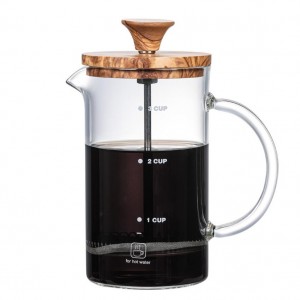 2021 new arrival stainless steel french press coffee maker coffee plunger 600ml 1000ml wood lid premium modern french press