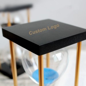 Logo metal frame glass hourglass can be customized, hourglass color can be customized