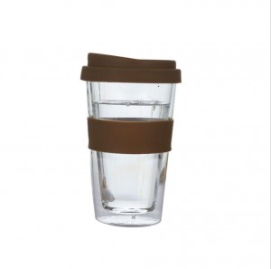 promotional new travel keep glass reusable coffee cup mug with silicone lid and sleeve