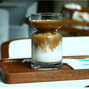 310ml hourglass shaped coffee glass cup single wall transparent glass mug