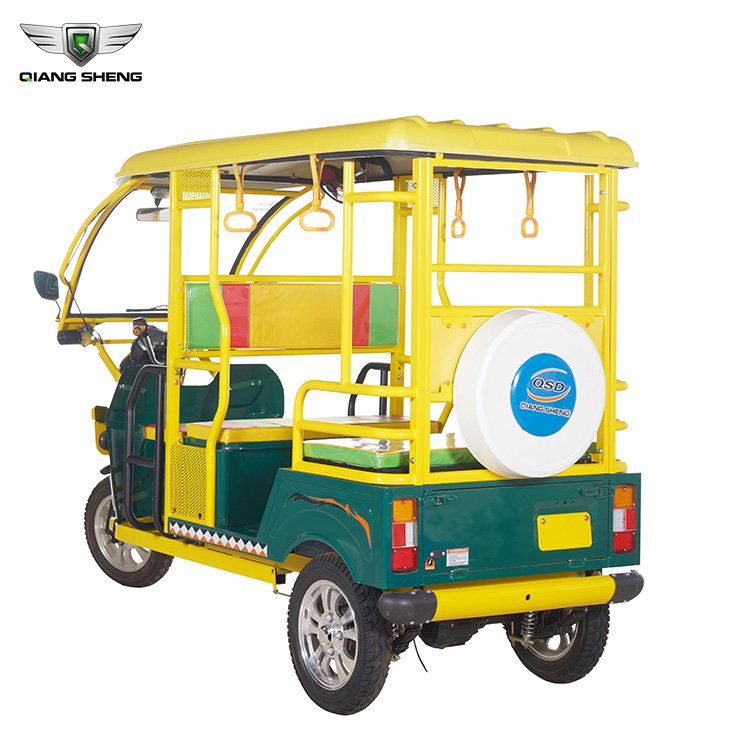 Hot QSD patent Jeff yellow green tuk tuk tricycle icat approved e rickshaw in kolkata