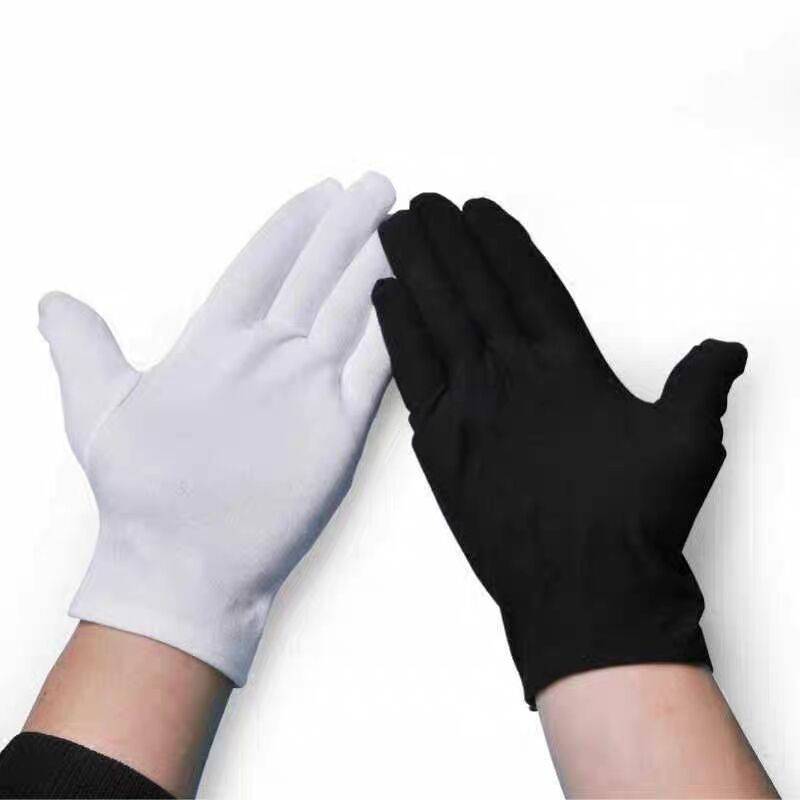 Black Cotton Military Inspection Gloves