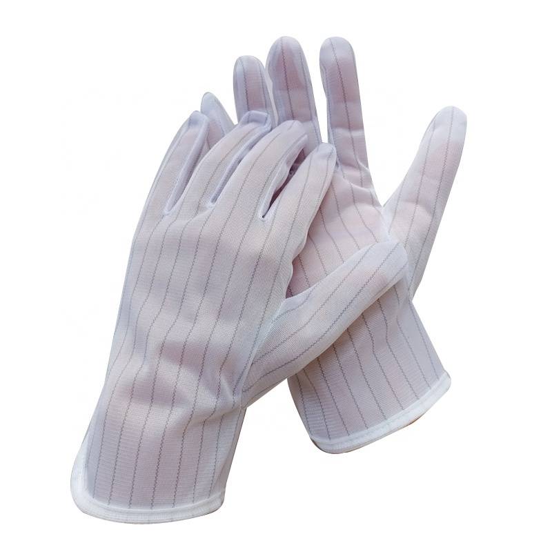 white polyester conductive gloves antistatic ESD Gloves